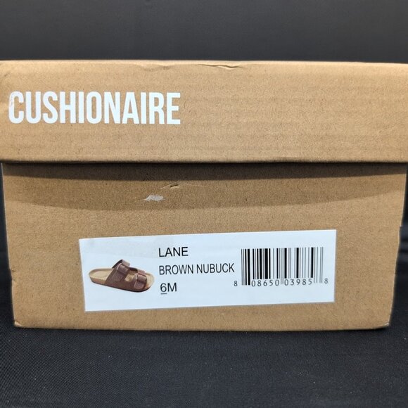 Cushionaire Lane Cork Double Buckle Footbed Women's Sandals US 6M Brown Nubuck - Picture 7 of 8